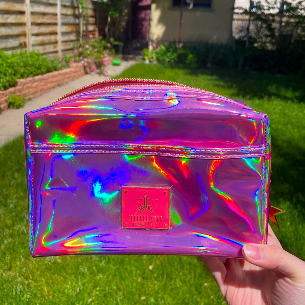 Jeffree Star Pink Holographic Cosmetic Bag